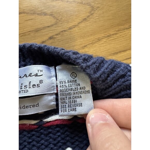 Signature By Northern Isles Cardigan Sweater Size‎ XL Hand Embroidered USA VTG - Picture 9 of 14